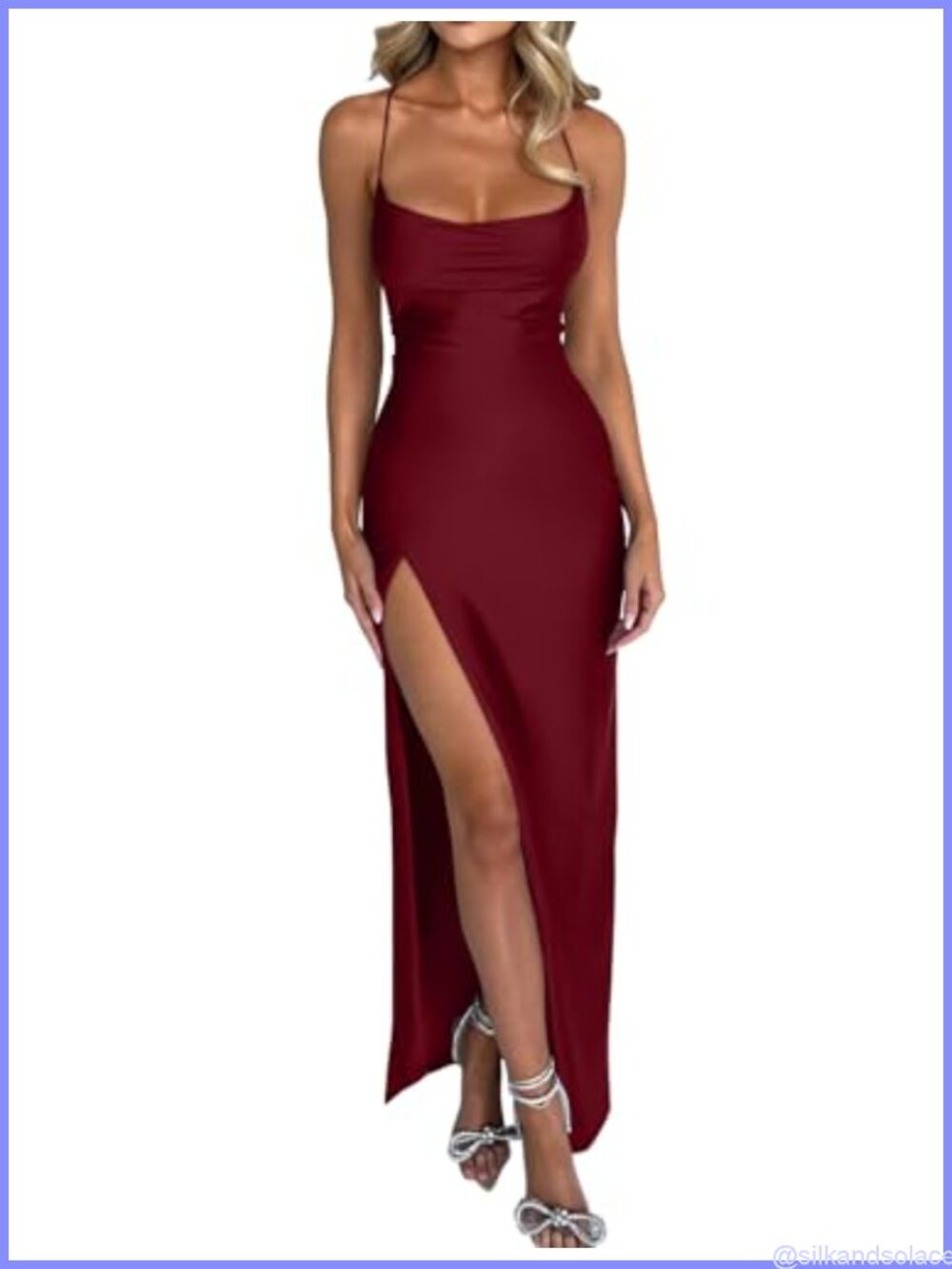 Sexy Bodycon Cowl Neck Maxi Dress with Cut Out Back